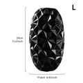 Grote zwarte geometrische vaas met ananastextuur 29 cm hoog voor modern decor - Maat L / Zwart