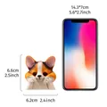 Cute resin Corgi dog switch wall sticker decoration showing dimensions compared to a smartphone - Corgi Head (Style B) / 6.6x6.2cm