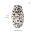 Moderne zilveren geometrische ananas textuur vaas met afmetingen voor woondecoratie - Maat L / Zilver