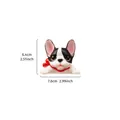 Decorative resin French Bulldog switch sticker with red bow, 7.6x6.4cm size display - Black and White French Bulldog (Style J)