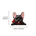 Adorable black French Bulldog resin wall sticker with red bow tie, height 2.5 inch - Black French Bulldog (Style K)