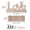 Creative wooden wall hook organizer with LOVE bird design and installation hardware - MB09 Paulownia Wood