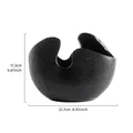 Modern black textured semi-circular resin vase for minimalist home and room decoration - Black