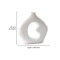 Modern minimalist white bean-shaped ceramic vase with dimensions 22cm width and 22.3cm height - M (22.3x22cm) / White