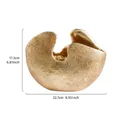 Golden semi-circular resin vase ornament with textured surface and dimension markings - Gold Leaf