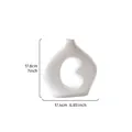 Minimalist white bean-shaped ceramic vase with hollow center home decor - S (17.8x17.4cm) / White