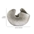 Modern silver textured semi-circular resin vase for elegant home decor and office - Silver Foil