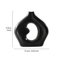 Modern abstract bean-shaped black ceramic vase for minimalist home decor 17.8cm height - S (17.8x17.4cm) / Black