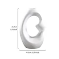 Nordic minimalist white abstract resin vase with spiral hollow design, dimensions 20.7x14.2cm - L / White