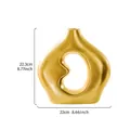 Moderne goldene Bohnen-Keramikvase für die Wohndekoration mit genauen Größenangaben - M (22.3x22cm) / Gold