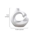 Vase minimaliste nordique en résine blanche en spirale pour décoration, 14x14,3 cm - S / Blanc
