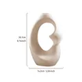 Vase abstrait nordique en résine spirale couleur crème beige avec ses dimensions - L / Beige Mat
