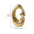 Abstract gold spiral resin vase with dimensions 20.7cm height and 14.2cm width. - L / Gold