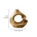 Vase en résine spirale dorée nordique dimensions 14x14,3 cm pour décoration abstraite - S / Or