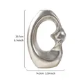 Elegant silver abstract spiral resin vase ornament with 20.7cm height and 14.2cm width - L / Silver