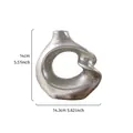 Modern Nordic abstract spiral resin vase with metallic silver finish and size guide - S / Silver