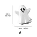 Figurine de fantôme blanc en résine pour Halloween, variante A, hauteur 8,5 cm, décor - 举手款(A) / Blanc