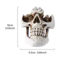Halloween Totenkopf Brillenhalter aus weißem Harz für die Heimdekoration, Höhe 10cm - Elfenbein