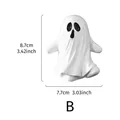 Figurine de fantôme blanc d'Halloween en résine avec dimensions 8,7x7,7 cm variante B - 踢脚款(B) / Blanc