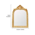 Eleganter goldener Bogenrahmen aus Harz mit Spiegel 34x23,5cm für Schmuck und Dekoration - X swirl pattern hanging mirror- 10inch