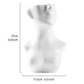 Nordic style white female bust resin flower vase home decor ornament, 17x11.5cm dimension - Matte Human Body Shape / White