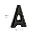 Modern black A-shaped resin decorative vase, dimensions 14.6x11.2cm or 5.7x4.4inch - A-Shape Style - Black (S) / S / Black