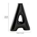Black matte resin vase in letter A shape with dimension markings - A-Shape Style - Black (M) / M / Black
