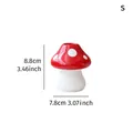 Small red and white polka dot mushroom resin vase, size S, 8.8x7.8cm dimensions. - Pointed S