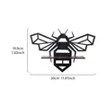 Geometric black wooden bee-shaped wall shelf with dimensions 30x19.9cm for home decor - Black Geometric Bee