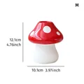 Medium red mushroom resin vase for creative desktop flower arrangement home decor - Pointed M