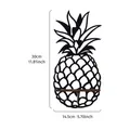 Pineapple shaped wooden wall shelf with hollow line design and dimensions displayed - Pineapple Shape / 30x14.5cm / Black