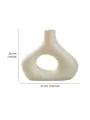 Minimalistische witte O-vormige decoratieve vaas van hars, maat 20,1 x 22,7 cm - M / Beige