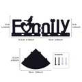 Creative wooden Family wall shelf set with dimensions and installation accessories - Black