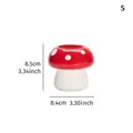 Cute red mushroom resin vase size S with dimensions 8.5cm x 8.4cm for home decor - Flat Top S