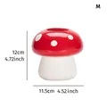 Creative cute red mushroom shaped resin flower vase for home decor with 12cm height - Flat Top M