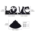 Creative black cat wall shelf set with corner rack and hanging hardware included. - Black