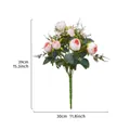 Ramo de peonías rosas artificiales para decoración del hogar, mide 39 cm por 30 cm - Rosa