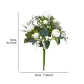 Elegante ramo de peonías artificiales blancas para decoración del hogar, 39cm x 30cm - Blanco