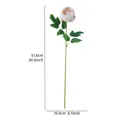 Einzelne künstliche Champagner-Pfingstrose aus Faltenstoff mit Blättern, 51,6 cm hoch - Beige