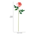 Peonía rosa artificial de tela plisada con marcas de dimensiones de alto y ancho - Naranja