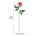 Peonía artificial rosa de 51,6 cm con hojas verdes y tallo largo realistas. - Rosa
