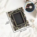 Vintage mini black and gold magnetic photo frame for home wall decor, 10x8cm size - Royal Vintage Rectangle Style (A60)
