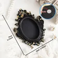 Vintage Baroque style black and gold magnetic photo frame with 13x10cm dimensions. - Baroque Large Oval Style (A59)