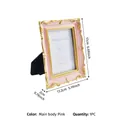 Elegante cornice portafoto decorata rosa e oro in resina stile americano per tavolo, 1 pezzo - 5inch powder