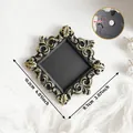 Ornate mini vintage black and gold magnetic photo frame with dimensions 10.2x9.1cm - Scroll Relief Style (A84)