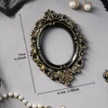 Vintage oval decorative frame in black and gold for jewelry photography - Oval Baroque Style (Prop D) / 11x8.1cm / Black & Gold