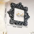 Vintage European style black and silver resin carved picture frame for photo props - 10.2x9.1cm