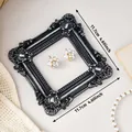 Vintage European black and silver resin photo frame prop, 11.7cm square size - Square (A55) / 11.7x11.7cm