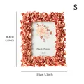 Vintage copper resin photo frame with 3D rose carvings, small size for 3.5x5 inch photos - Antique Rose Gold - Rose Paper (Size S) / 3.5*5
