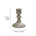 Elegante candelabro vintage de resina con diseño de columna romana en plata envejecida. - Patrón de Concha Columna Romana (Plateado) / 10.3x7.8cm / Plateado